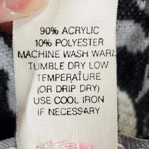 Eccotoo Sweater Womens Plus 3X Black & White Floral Faux Wrap Vintage ~Pre-Owned - Picture 9 of 9